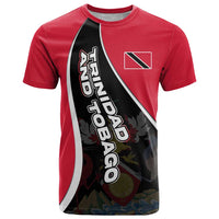 Trinidad and Tobago Flag Crest Design T Shirt with Bold Red Black Diagonal Layout - Wonder Print Shop