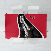 Trinidad and Tobago Flag Crest Design Tablecloth with Bold Red Black Diagonal Layout - Wonder Print Shop