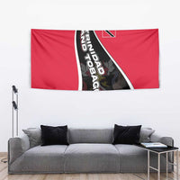 Trinidad and Tobago Flag Crest Design Tapestry with Bold Red Black Diagonal Layout - Wonder Print Shop