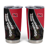 Trinidad and Tobago Flag Crest Design Tumbler Cup with Bold Red Black Diagonal Layout - Wonder Print Shop