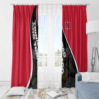 Trinidad and Tobago Flag Crest Design Window Curtain with Bold Red Black Diagonal Layout - Wonder Print Shop
