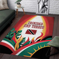Trinidad and Tobago Scarlet Ibis Area Rug with Tropical Leaves and National Flag Design TS04