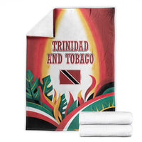 Trinidad and Tobago Scarlet Ibis Blanket with Tropical Leaves and National Flag Design TS04