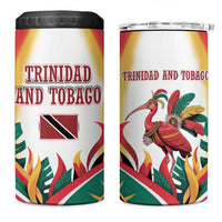Trinidad and Tobago Scarlet Ibis 4 in 1 Can Cooler Tumbler with Tropical Leaves and National Flag Design TS04