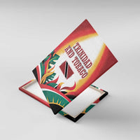 Trinidad and Tobago Scarlet Ibis Canvas Wall Art with Tropical Leaves and National Flag Design TS04