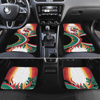 Trinidad and Tobago Scarlet Ibis Car Mats with Tropical Leaves and National Flag Design TS04