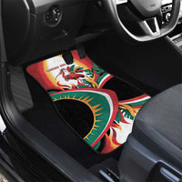 Trinidad and Tobago Scarlet Ibis Car Mats with Tropical Leaves and National Flag Design TS04