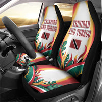 Trinidad and Tobago Scarlet Ibis Car Seat Cover with Tropical Leaves and National Flag Design TS04