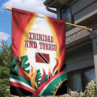 Trinidad and Tobago Scarlet Ibis Garden Flag with Tropical Leaves and National Flag Design TS04