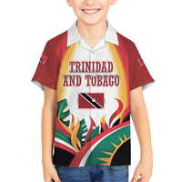 Trinidad and Tobago Scarlet Ibis Hawaiian Shirt with Tropical Leaves and National Flag Design TS04
