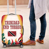 Trinidad and Tobago Scarlet Ibis Luggage Cover with Tropical Leaves and National Flag Design TS04