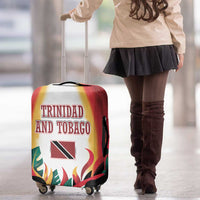 Trinidad and Tobago Scarlet Ibis Luggage Cover with Tropical Leaves and National Flag Design TS04