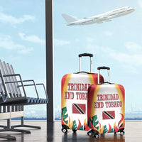 Trinidad and Tobago Scarlet Ibis Luggage Cover with Tropical Leaves and National Flag Design TS04