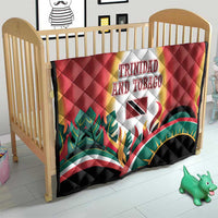 Trinidad and Tobago Scarlet Ibis Quilt with Tropical Leaves and National Flag Design TS04