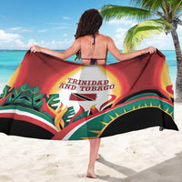 Trinidad and Tobago Scarlet Ibis Sarong with Tropical Leaves and National Flag Design TS04
