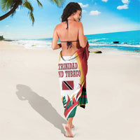 Trinidad and Tobago Scarlet Ibis Sarong with Tropical Leaves and National Flag Design TS04