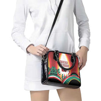 Trinidad and Tobago Scarlet Ibis Shoulder Handbag with Tropical Leaves and National Flag Design TS04