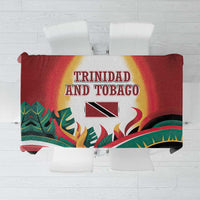 Trinidad and Tobago Scarlet Ibis Tablecloth with Tropical Leaves and National Flag Design TS04