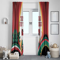 Trinidad and Tobago Scarlet Ibis Window Curtain with Tropical Leaves and National Flag Design TS04