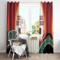 Trinidad and Tobago Scarlet Ibis Window Curtain with Tropical Leaves and National Flag Design TS04