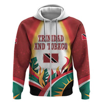 Trinidad and Tobago Scarlet Ibis Zip Hoodie with Tropical Leaves and National Flag Design TS04