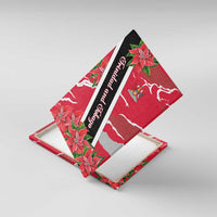 Trinidad and Tobago Red Poinsettia Canvas Wall Art with National Crest and Diagonal Flag Sash Design - Wonder Print Shop