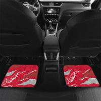 Trinidad and Tobago Red Poinsettia Car Mats with National Crest and Diagonal Flag Sash Design - Wonder Print Shop