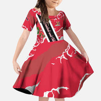 Trinidad and Tobago Red Poinsettia Family Matching Mermaid Dress and Hawaiian Shirt with National Crest and Diagonal Flag Sash Design - Wonder Print Shop