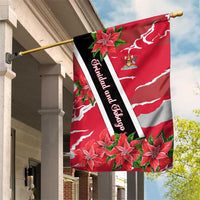 Trinidad and Tobago Red Poinsettia Garden Flag with National Crest and Diagonal Flag Sash Design - Wonder Print Shop