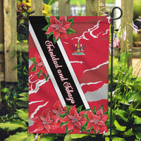 Trinidad and Tobago Red Poinsettia Garden Flag with National Crest and Diagonal Flag Sash Design - Wonder Print Shop