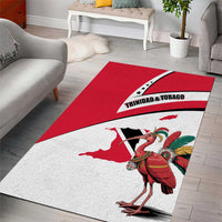 Trinidad and Tobago National Map Area Rug with Scarlet Ibis and Coat of Arms on Red White Star Theme - Wonder Print Shop