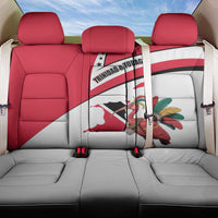 Trinidad and Tobago National Map Back Car Seat Cover with Scarlet Ibis and Coat of Arms on Red White Star Theme - Wonder Print Shop