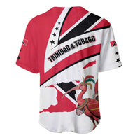 Trinidad and Tobago National Map Baseball Jersey with Scarlet Ibis and Coat of Arms on Red White Star Theme - Wonder Print Shop