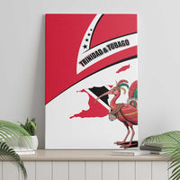 Trinidad and Tobago National Map Canvas Wall Art with Scarlet Ibis and Coat of Arms on Red White Star Theme - Wonder Print Shop