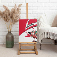Trinidad and Tobago National Map Canvas Wall Art with Scarlet Ibis and Coat of Arms on Red White Star Theme - Wonder Print Shop