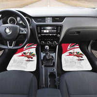 Trinidad and Tobago National Map Car Mats with Scarlet Ibis and Coat of Arms on Red White Star Theme - Wonder Print Shop