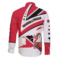 Trinidad and Tobago National Map Family Matching Summer Maxi Dress and Hawaiian Shirt with Scarlet Ibis and Coat of Arms on Red White Star Theme - Wonder Print Shop