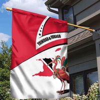 Trinidad and Tobago National Map Garden Flag with Scarlet Ibis and Coat of Arms on Red White Star Theme - Wonder Print Shop