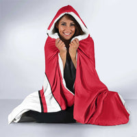 Trinidad and Tobago National Map Hooded Blanket with Scarlet Ibis and Coat of Arms on Red White Star Theme - Wonder Print Shop