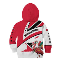 Trinidad and Tobago National Map Kid Hoodie with Scarlet Ibis and Coat of Arms on Red White Star Theme - Wonder Print Shop