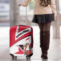 Trinidad and Tobago National Map Luggage Cover with Scarlet Ibis and Coat of Arms on Red White Star Theme - Wonder Print Shop