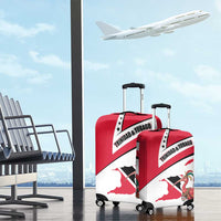 Trinidad and Tobago National Map Luggage Cover with Scarlet Ibis and Coat of Arms on Red White Star Theme - Wonder Print Shop