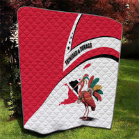 Trinidad and Tobago National Map Quilt with Scarlet Ibis and Coat of Arms on Red White Star Theme - Wonder Print Shop
