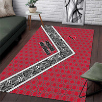 Trinidad and Tobago Flamingos Sunset Area Rug with Tribal Masks and Red Star Pattern - Wonder Print Shop