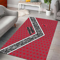 Trinidad and Tobago Flamingos Sunset Area Rug with Tribal Masks and Red Star Pattern - Wonder Print Shop