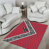 Trinidad and Tobago Flamingos Sunset Area Rug with Tribal Masks and Red Star Pattern - Wonder Print Shop