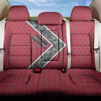 Trinidad and Tobago Flamingos Sunset Back Car Seat Cover with Tribal Masks and Red Star Pattern - Wonder Print Shop