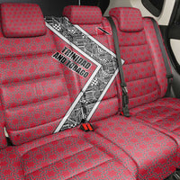 Trinidad and Tobago Flamingos Sunset Back Car Seat Cover with Tribal Masks and Red Star Pattern - Wonder Print Shop