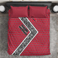 Trinidad and Tobago Flamingos Sunset Bedding Set with Tribal Masks and Red Star Pattern - Wonder Print Shop