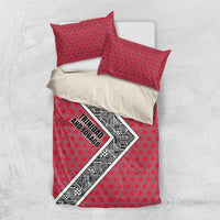 Trinidad and Tobago Flamingos Sunset Bedding Set with Tribal Masks and Red Star Pattern - Wonder Print Shop